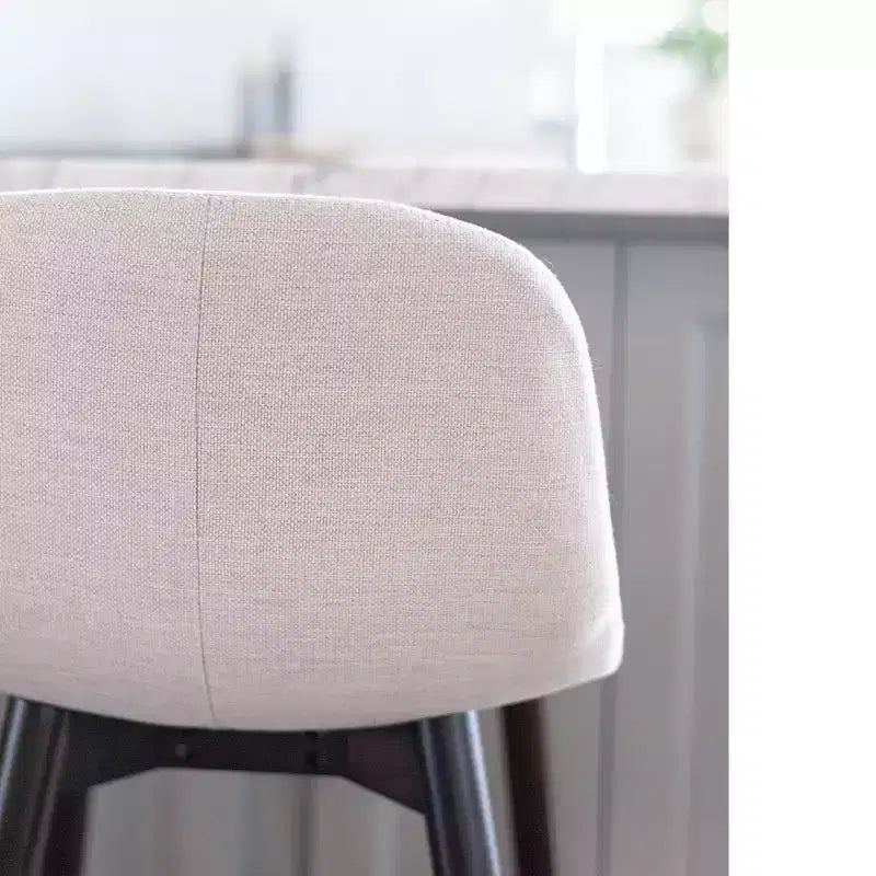 Handcrafted Upholstered Counter Height Barstool – Beige, Modern Elegance