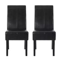 Christopher Knight Home Set of 2 Pertica Faux Leather Upholstered T Stitch Dining Chairs Midnight Black/Espresso