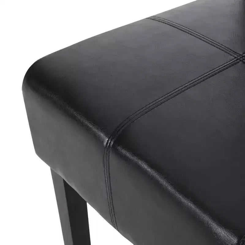 Christopher Knight Home Set of 2 Pertica Faux Leather Upholstered T Stitch Dining Chairs Midnight Black/Espresso