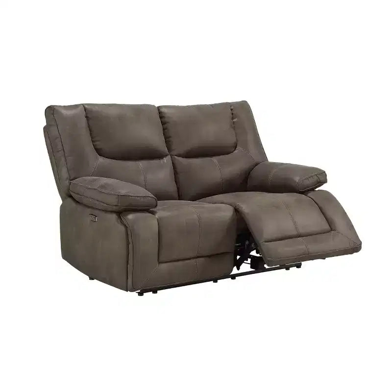 Modern Gray Upholstered Loveseat Sofa – Cotton Fabric, Seats 2