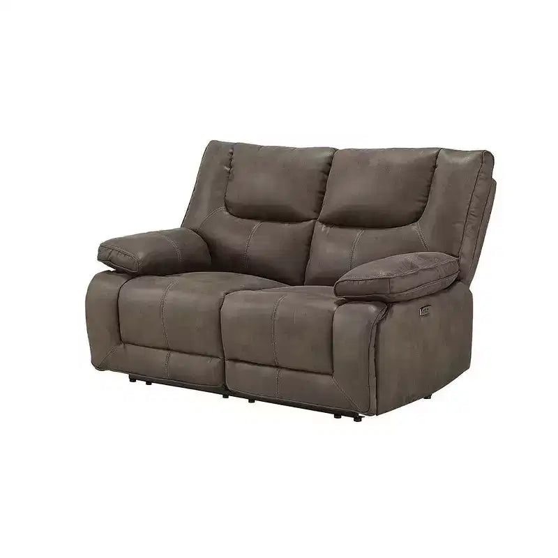 Modern Gray Upholstered Loveseat Sofa – Cotton Fabric, Seats 2