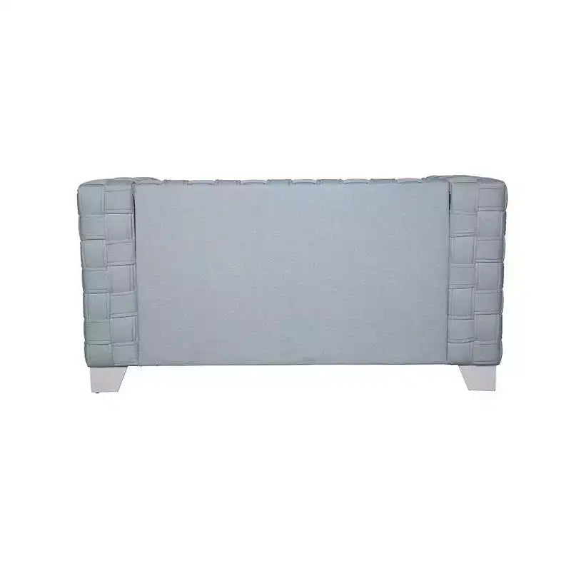63" Chenille Upholstered Loveseat Sofa – Light Teal, White Finish, Seats 2