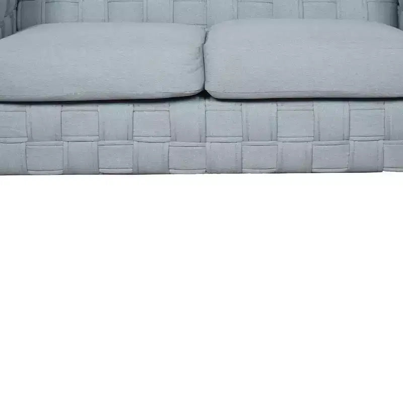 63" Chenille Upholstered Loveseat Sofa – Light Teal, White Finish, Seats 2