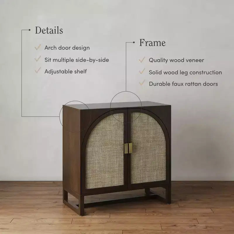 Nathan James Paxton Console with Doors Dark Brown