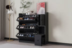 Shoe Cabinet with 3 Flip Drawers, Free Standing Shoe Organizer with Pull-down Seat, Hidden Shoe Storage Cabinet for Hallway Living Room