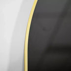 Specchio da parete a figura intera ovale a pillola 16x48" – Decorativo per bagno e ingresso, Nero/Oro