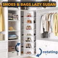 7 Tier Rotating Shoe Rack Tower, Revolving Shoe Rack Storage, Round Carousel Vertical Handbag and Shoe Organizer ,White
