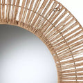 bali & pari Leala Modern Bohemian Metal and Natural Brown Seagrass Accent Wall Mirror