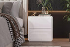 Famapy Modern Nightstand With LED Light 2-Drawers Bedside Table