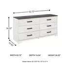 Comò a 6 cassetti – Bicolore bianco anticato e grigio rustico, stile rustico moderno