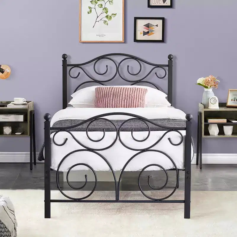 VECELO Bed Frame with Headboard and Footboard