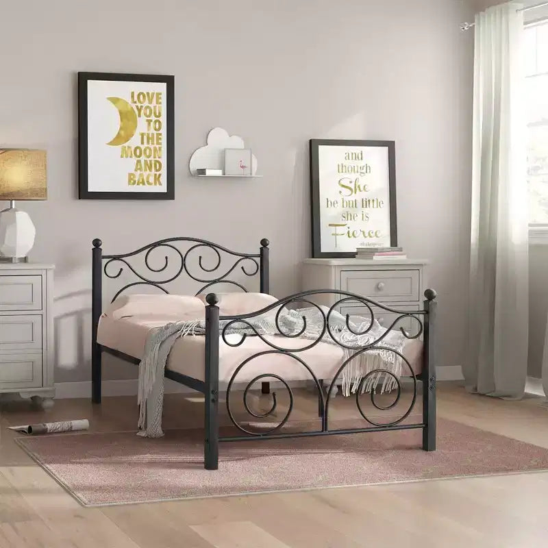 VECELO Bed Frame with Headboard and Footboard