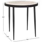 Tavolino da salotto CNC in marmo bianco con base nera - Tavolino d'appoggio moderno