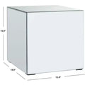 Square Mirrored Accent Side Table – Silver, Modern Glam Style
