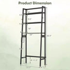 Scaffale portaoggetti da bagno da 3 ripiani da sopra WC con 2 ganci laterali – Bianco/Nero