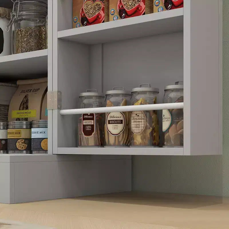 65" Kitchen Pantry Cabinet with Doors & Adjustable Shelves – Freestanding