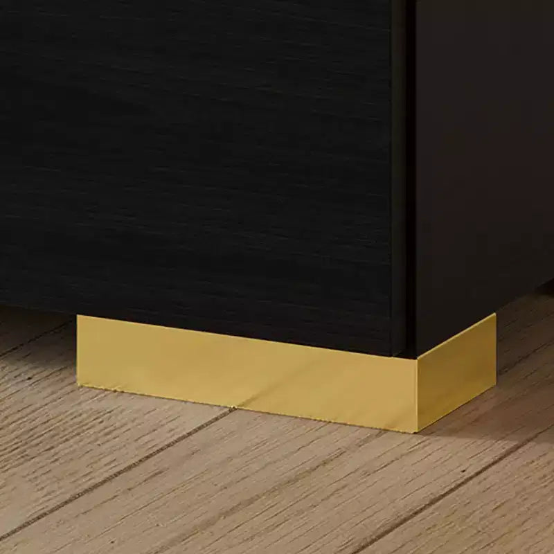 Set of 2 Modern Nightstands with Drawer – Gold Legs, White or Black
