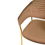 Sedia da pranzo imbottita con braccioli – Pelle e velluto, base in acciaio inossidabile