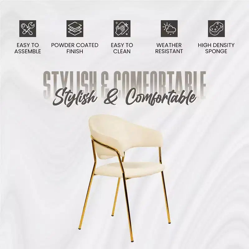LeisureMod Dining Chair Upholstered in Leather & Velvet, Ergonomic Padded Seat & Back, Durable Stainless Steel Base  Bella Series Accent Armchair