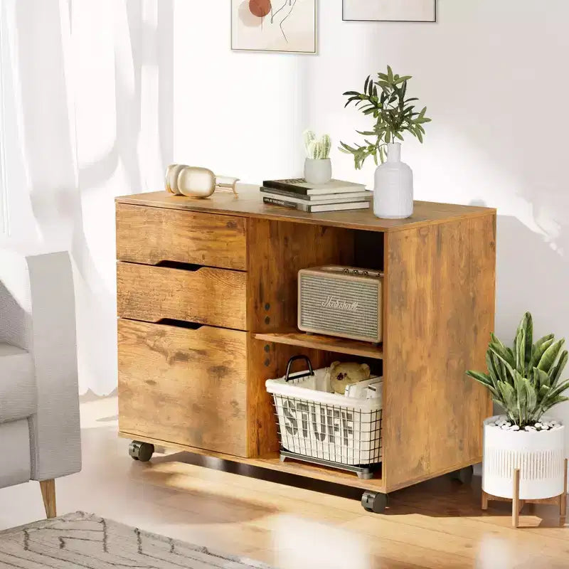 JIONJOY 31.3 Wide 3 -Drawer Mobile File Cabinet
